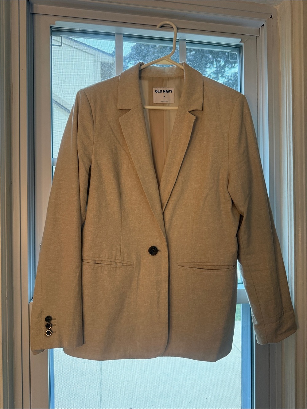 Old Navy Women's Light Tan Single-Button Blazer